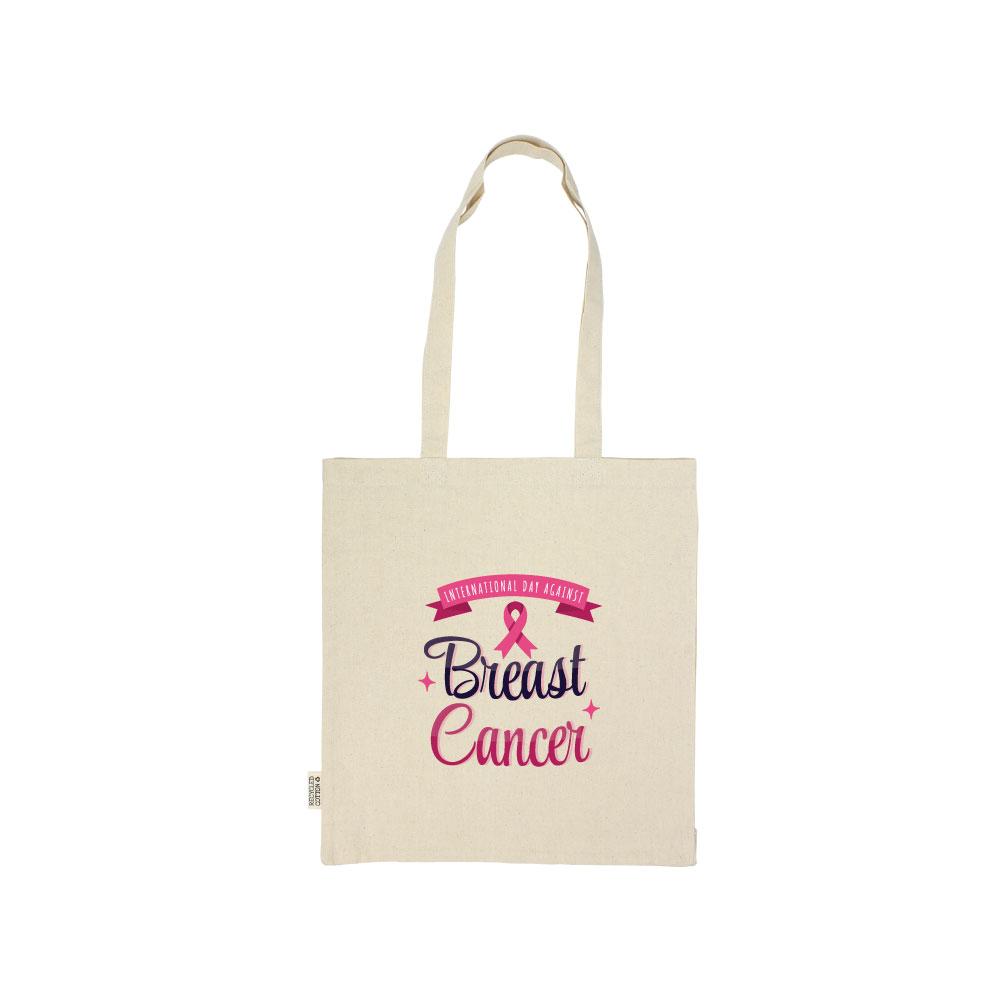 Recycled Cotton Bags with Breast Cancer Awareness Logo